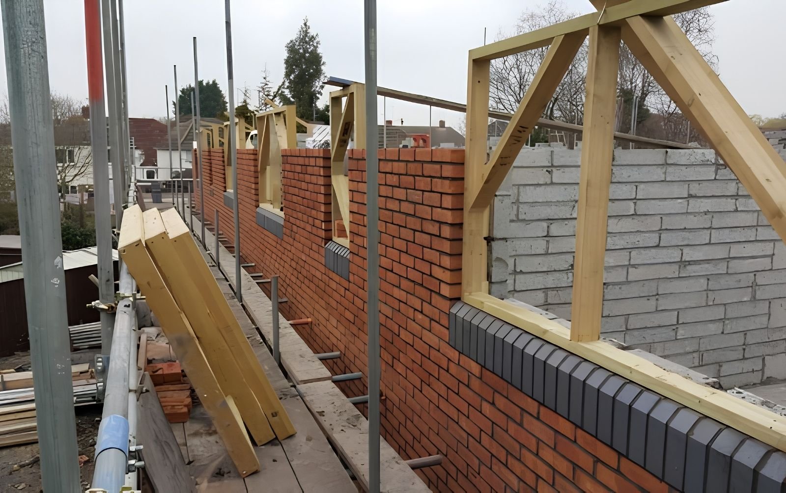 Brickwork under construction for a new care home development in Aylesbury